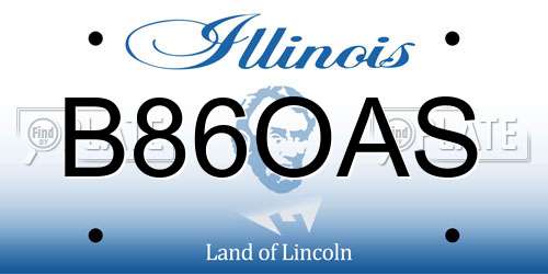 B86OAS Illinois License Plate