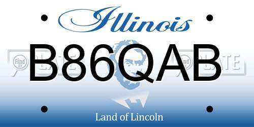 B86QAB Illinois License Plate