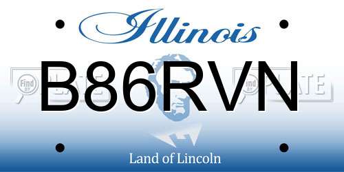 B86RVN Illinois License Plate
