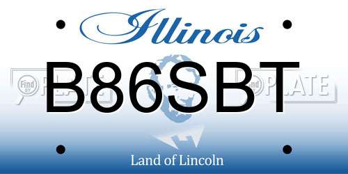 B86SBT Illinois License Plate