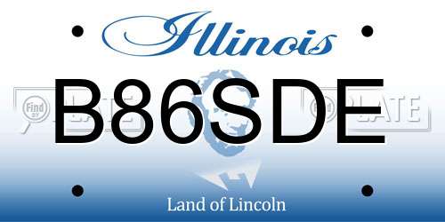 B86SDE Illinois License Plate