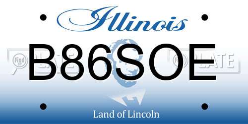 B86SOE Illinois License Plate