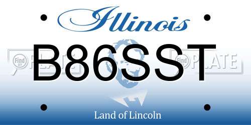 B86SST Illinois License Plate