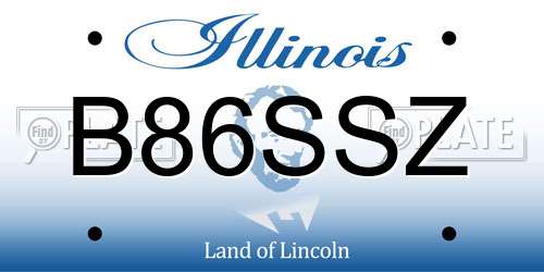 B86SSZ Illinois License Plate