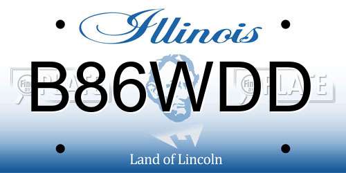 B86WDD Illinois License Plate