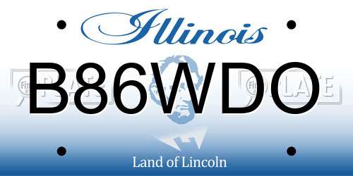 B86WDO Illinois License Plate