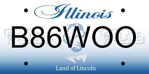 B86WOO Illinois License Plate