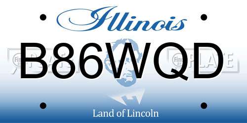 B86WQD Illinois License Plate