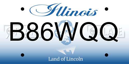 B86WQQ Illinois License Plate
