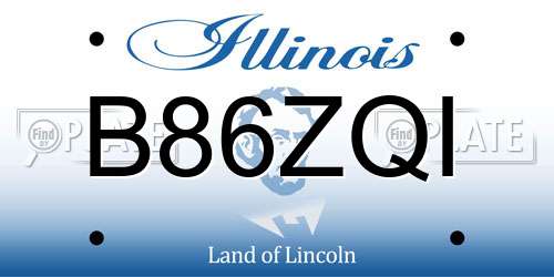 B86ZQI Illinois License Plate