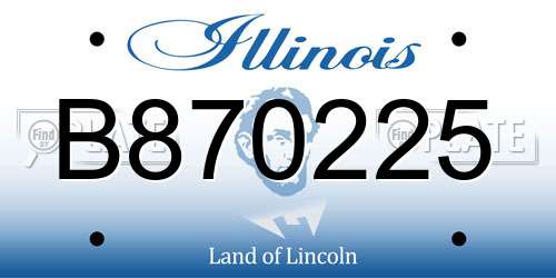 B870225 Illinois License Plate