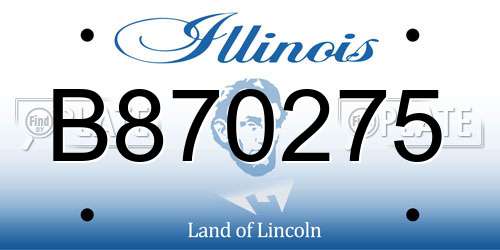 B870275 Illinois License Plate