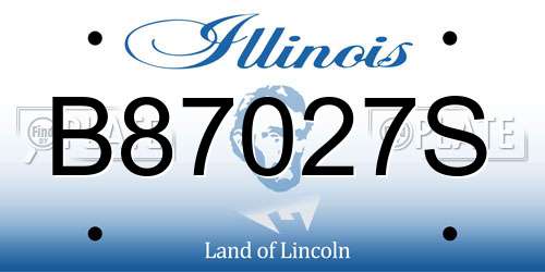 B87027S Illinois License Plate