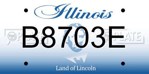B8703E Illinois License Plate