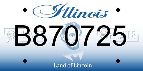 B870725 Illinois License Plate