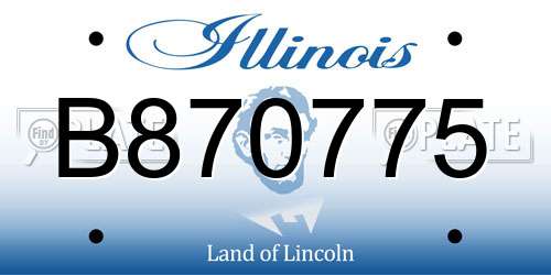 B870775 Illinois License Plate