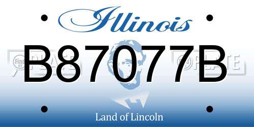 B87077B Illinois License Plate