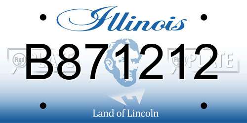 B871212 Illinois License Plate