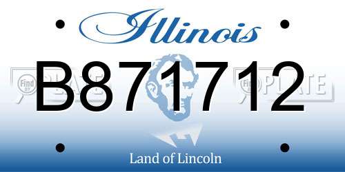 B871712 Illinois License Plate