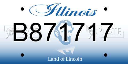 B871717 Illinois License Plate