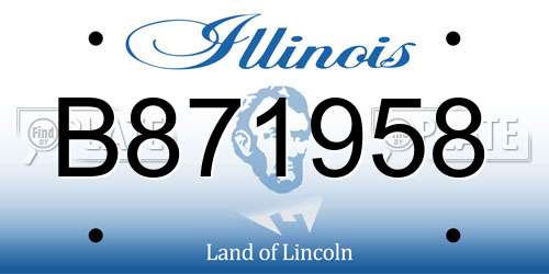 B871958 Illinois License Plate
