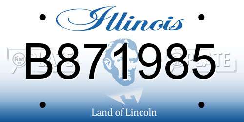 B871985 Illinois License Plate