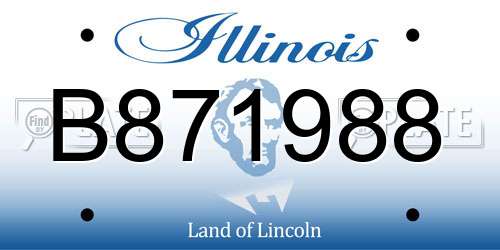 B871988 Illinois License Plate