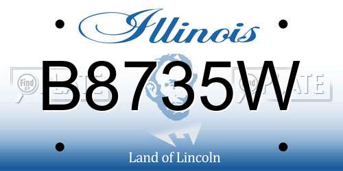 B8735W Illinois License Plate