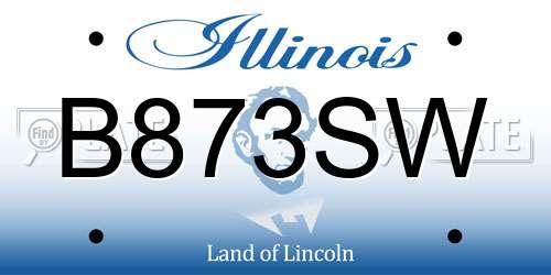 B873SW Illinois License Plate
