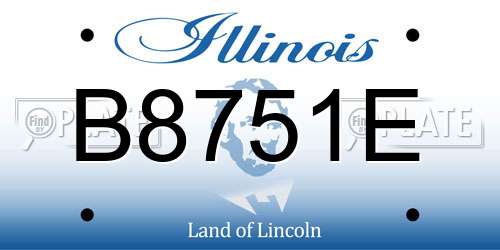 B8751E Illinois License Plate