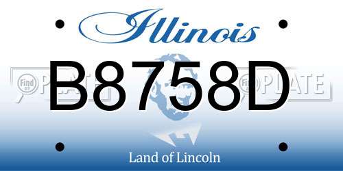 B8758D Illinois License Plate