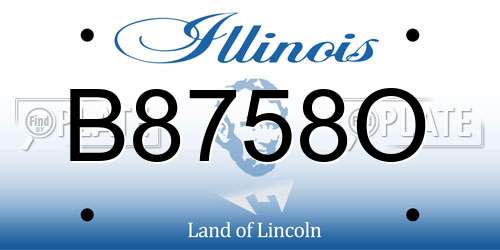 B8758O Illinois License Plate