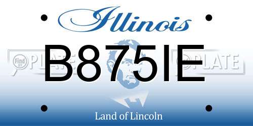 B875IE Illinois License Plate