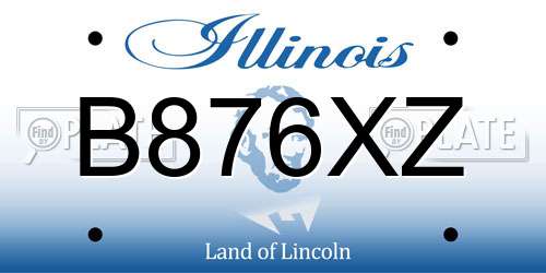 B876XZ Illinois License Plate