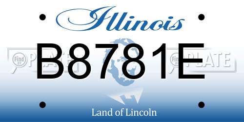B8781E Illinois License Plate