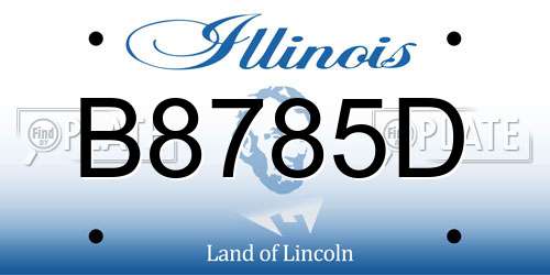 B8785D Illinois License Plate