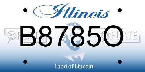 B8785O Illinois License Plate