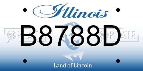 B8788D Illinois License Plate