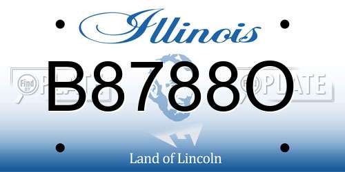 B8788O Illinois License Plate