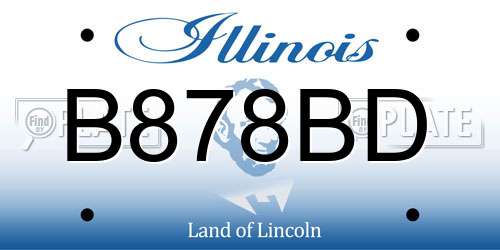B878BD Illinois License Plate
