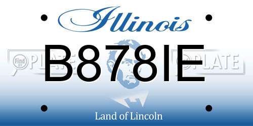 B878IE Illinois License Plate