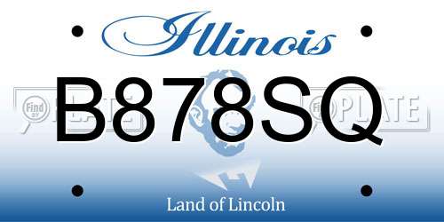 B878SQ Illinois License Plate