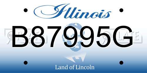 B87995G Illinois License Plate