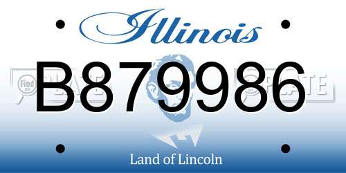 B879986 Illinois License Plate