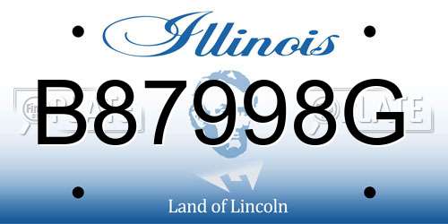 B87998G Illinois License Plate