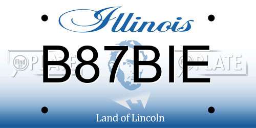 B87BIE Illinois License Plate