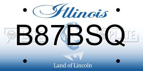 B87BSQ Illinois License Plate
