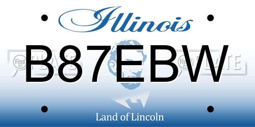 B87EBW Illinois License Plate