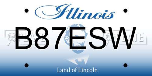 B87ESW Illinois License Plate