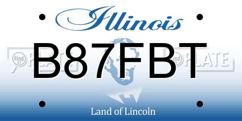 B87FBT Illinois License Plate